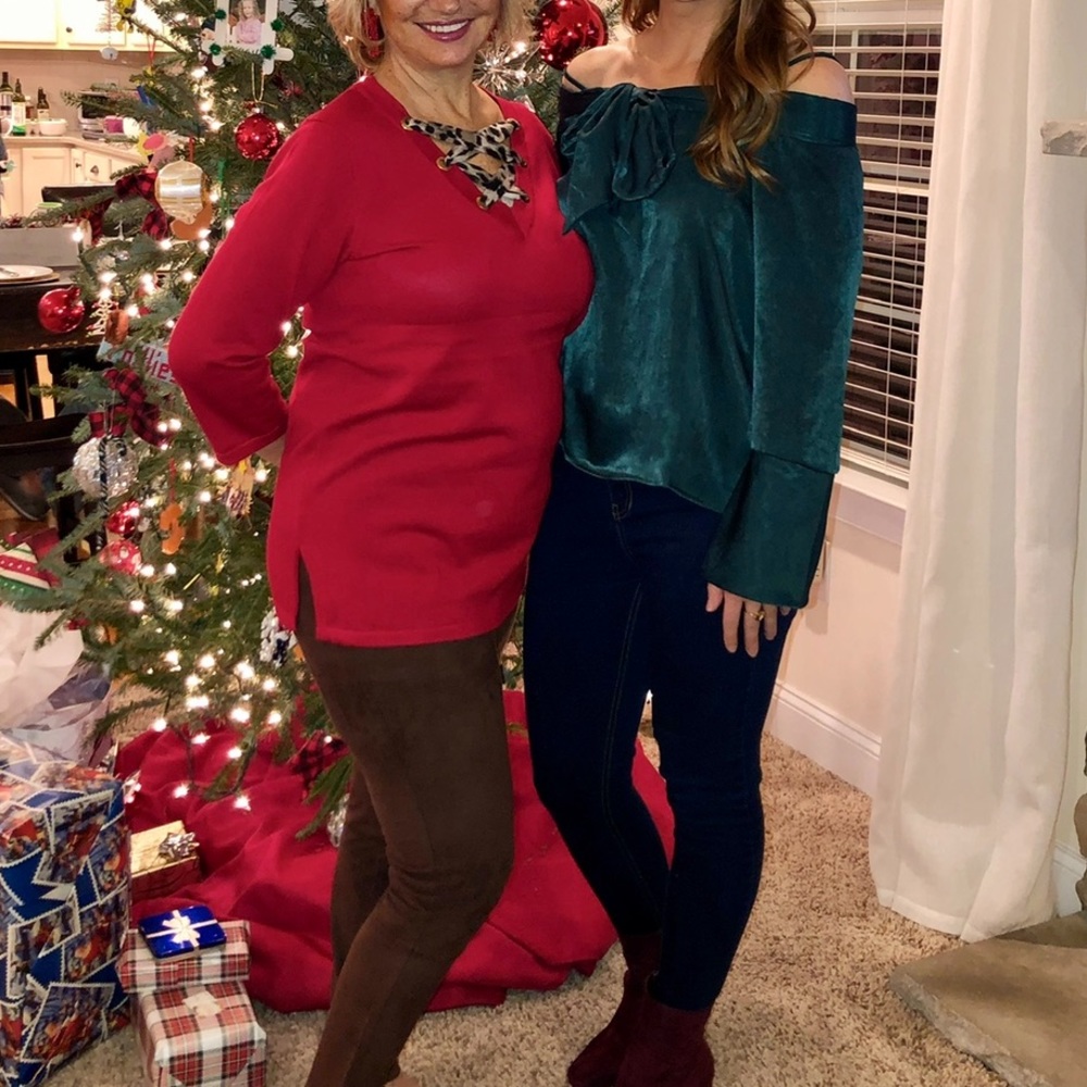 Silk green blouse with tie front bow